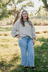 Clover Taupe Striped Top