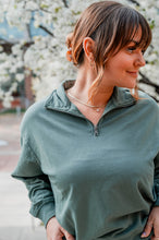 Load image into Gallery viewer, Apex Half Zip Pullover in Dusty Green