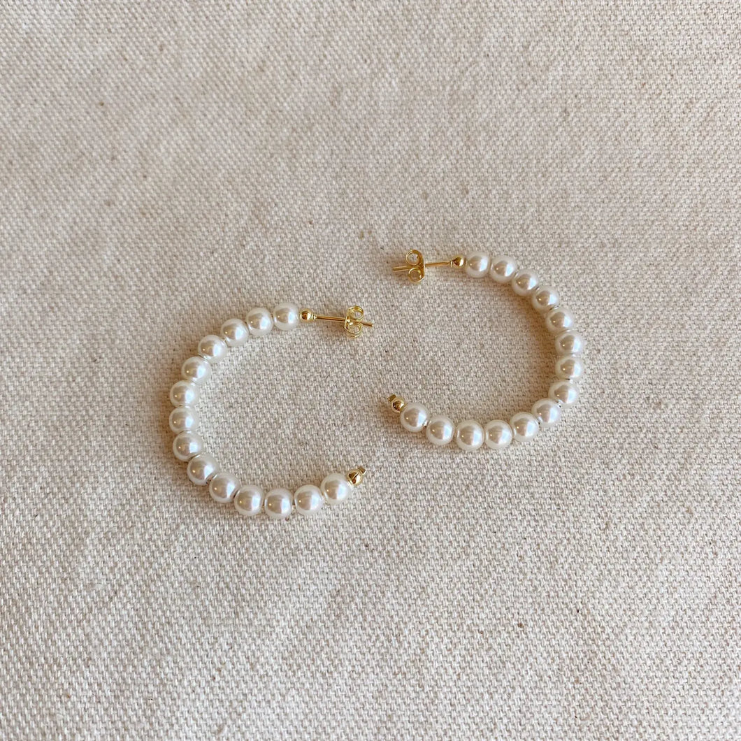Paris Jewelry Collection: Midi Pearl Hoops