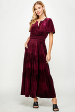 Load image into Gallery viewer, New Haven Velvet Dress in Burgundy