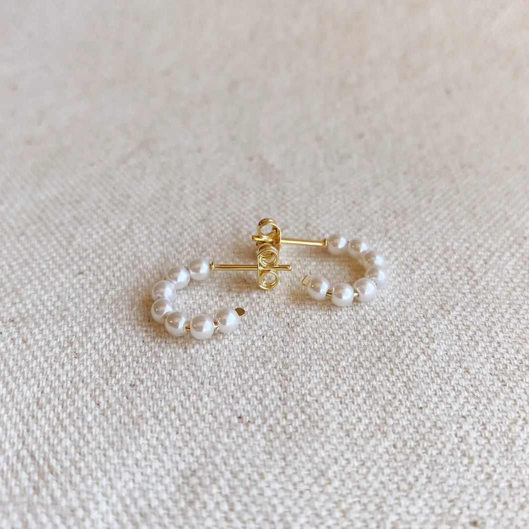 Paris Jewelry Collection: Mini Pearl Hoops