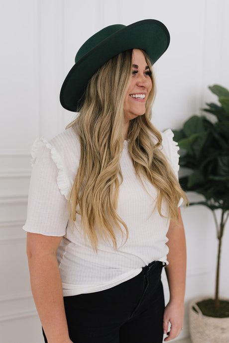 Orchard Avenue White Ruffled Top