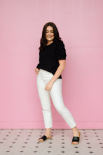 Load image into Gallery viewer, Newry Ribbed Puff Sleeve Top in Peach