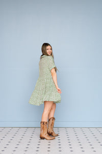 Key West Floral Button Down Dress in Rust