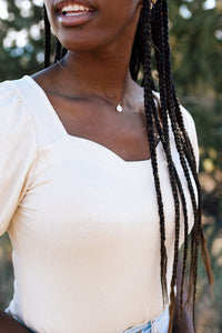 Spartanburg Cream Ribbed Bodysuit