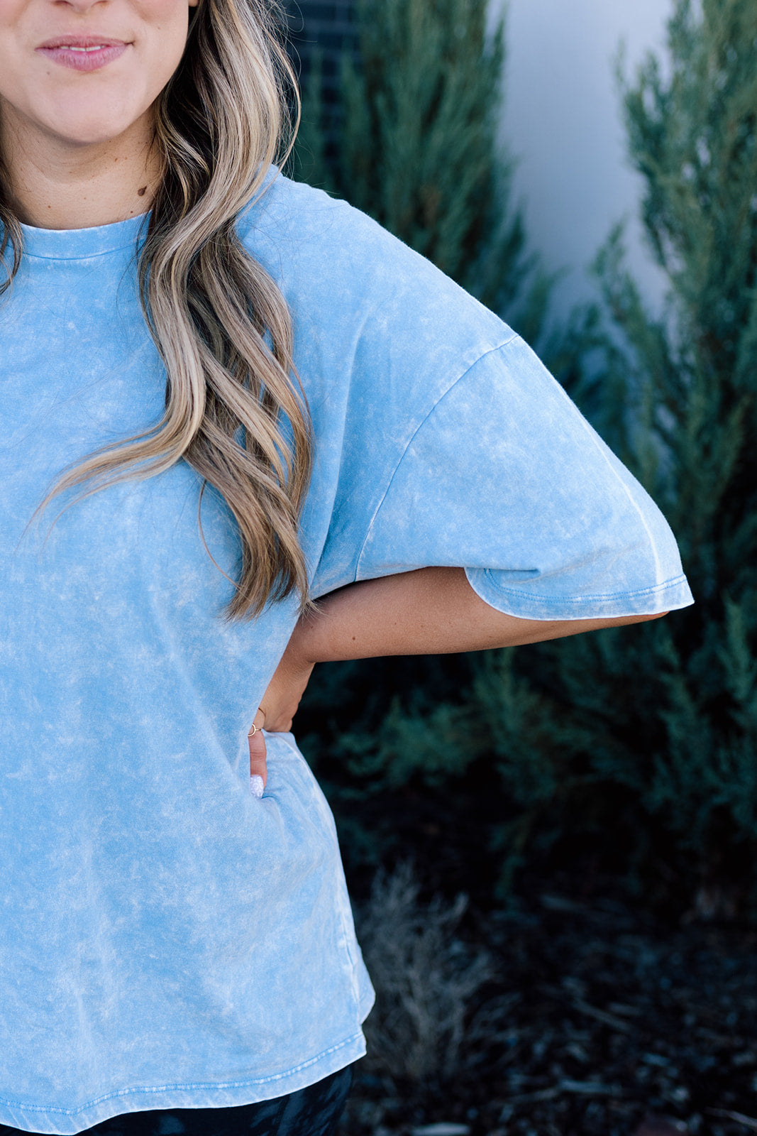 El Paso Acid Wash Tee in Sky Blue The Village Collective