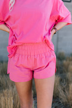 Load image into Gallery viewer, Latta Park Smocked Waistband Running Shorts in Pink