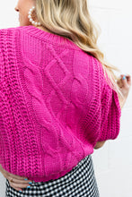Load image into Gallery viewer, Beverly Hills Pink Short Sleeve Cable Sweater