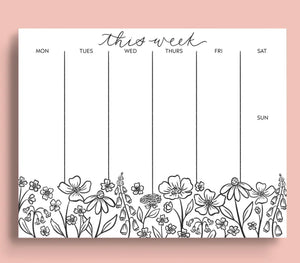 Durham Organization Collection: Floral Weekly Planner