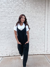 Load image into Gallery viewer, Corpus Christi Harlem Jumpsuit in Black