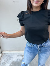 Load image into Gallery viewer, Victoria Black Puff Sleeve Top