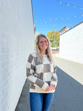 Load image into Gallery viewer, Loa Mocha Checkered Sweater