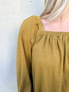 Chantilly Gold Square Neckline Top