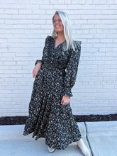 Load image into Gallery viewer, Knoxville Ruffled Black Floral Dress