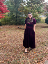 Load image into Gallery viewer, New Haven Velvet Dress in Burgundy