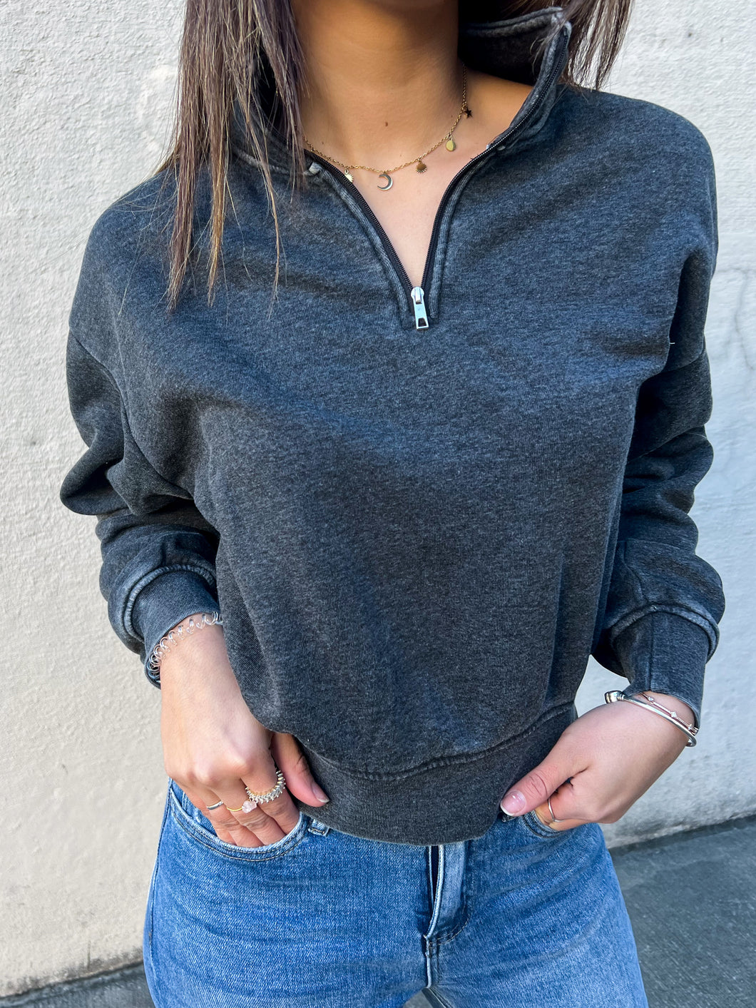 Apex Black Half Zip Pullover