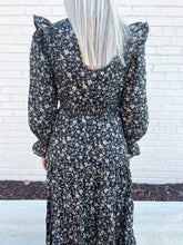 Load image into Gallery viewer, Knoxville Ruffled Black Floral Dress