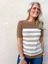 Load image into Gallery viewer, The Hague Striped Short Sleeve Sweater