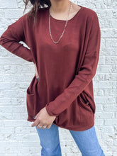 Load image into Gallery viewer, East Haven Front Pocket Sweater in Rust
