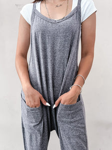 Corpus Christi Harlem Jumpsuit in Heathered Charcoal EXTENDED SIZING