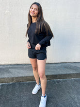 Load image into Gallery viewer, Auburn High Waisted Smocked Shorts in Black