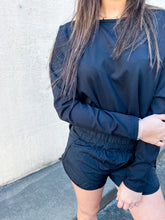 Load image into Gallery viewer, Auburn High Waisted Smocked Shorts in Black