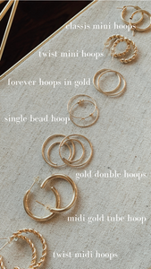 San Jose Hoops Collection: Midi Gold Tube Hoop